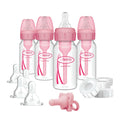 4 PACK Dr. Brown's Anti-Colic Baby Feeding Set with Slow Flow Nipples, Travel