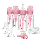 4 PACK Dr. Brown's Anti-Colic Baby Feeding Set with Slow Flow Nipples, Travel