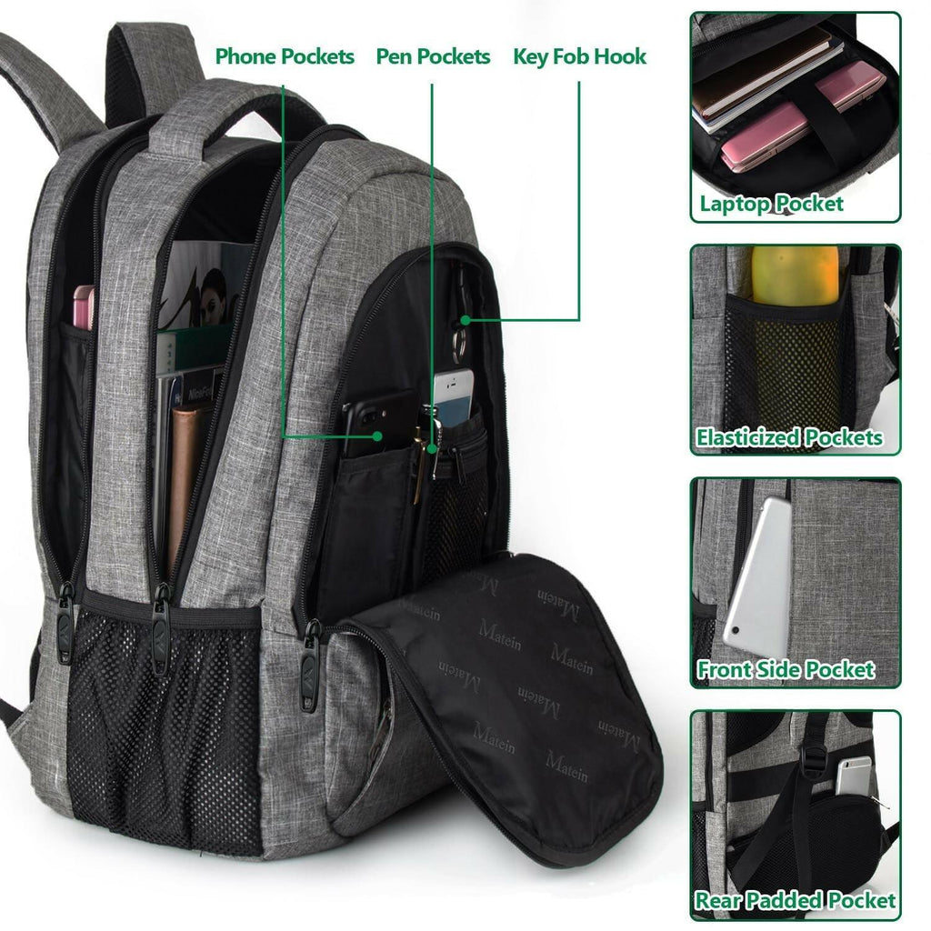 MATEIN Travel Laptop Backpack, Business Anti Theft Slim Sturdy Laptops Backpack