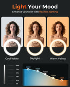 Sensyne 10'' Ring Light with 50'' Extendable Tripod Stand, LED Circle Lights