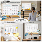 Dry Erase Calendar Whiteboard for Wall - 17x13 Inch Magnetic Whiteboard,