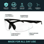 Bifocal Safety Glasses - Safety Glasses with Readers for Healthcare,
