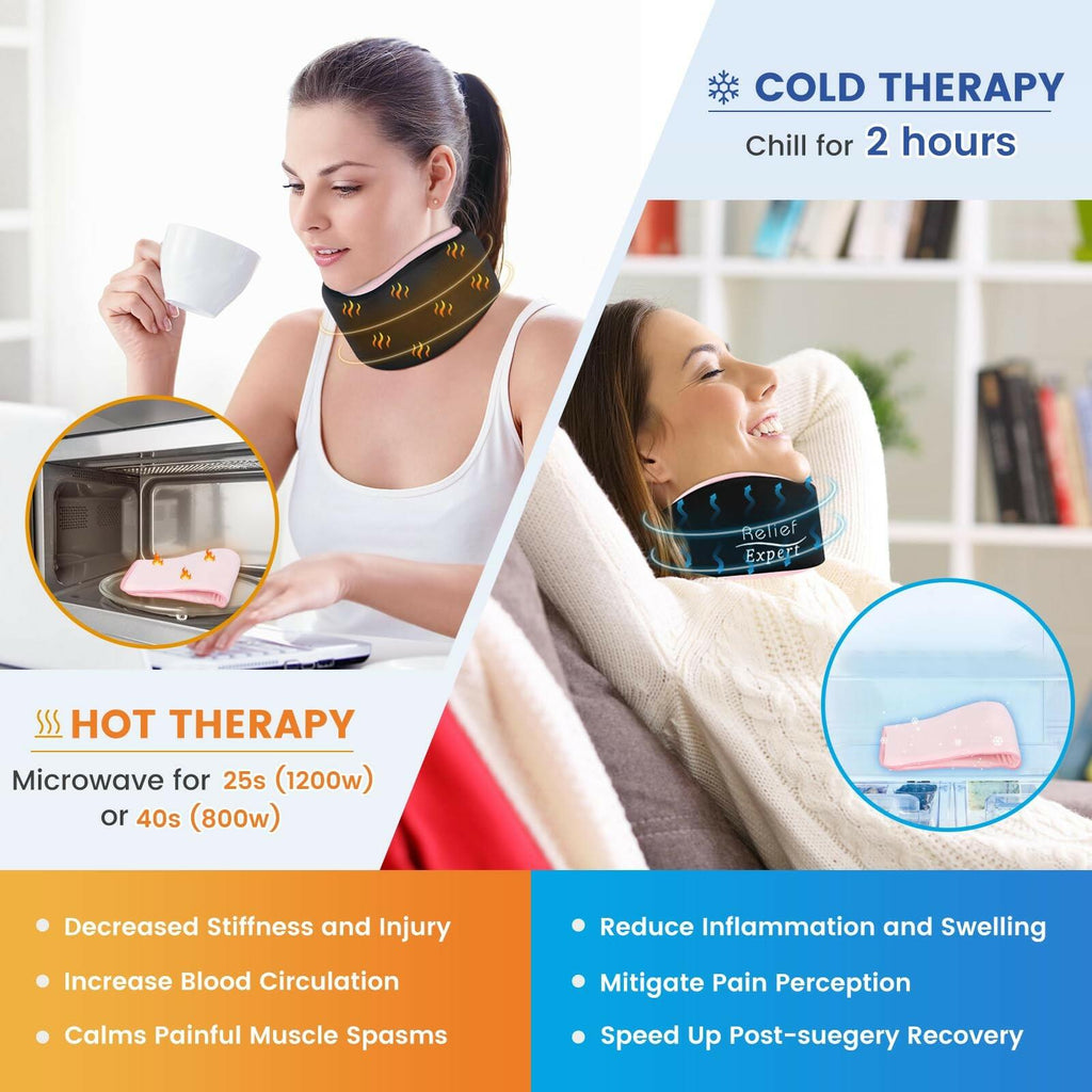 Soft Neck Brace with Hot and Cold Gel Pack – Adjustable Cervical Collar for Men