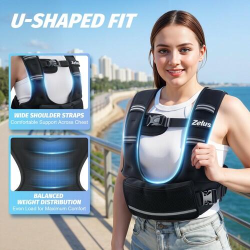 ZELUS Adjustable Weighted Vest for Women, Curve-Fit Ergonomic Workout Vest with
