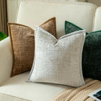Yaertun Pack of 2 Chenille Textured Decorative Throw Pillow Covers Accent Solid