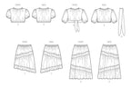 McCall's Women's Crop Tops and Asymmetric Skirts Sewing Pattern Packet, Design