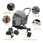 Dog Strollers for Small Dogs - Dog Stroller with Durable Shock-Absorbing PU