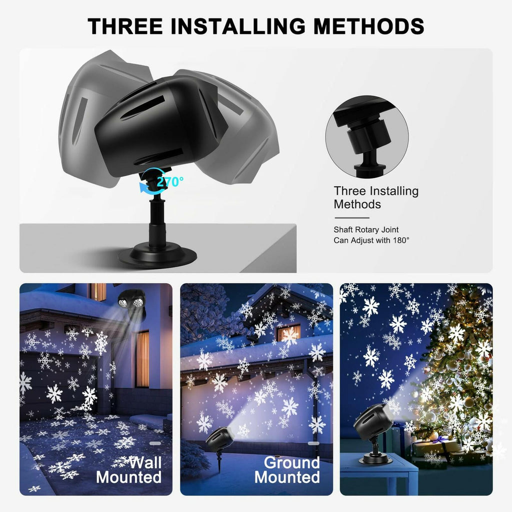 Christmas Projector Lights Outdoor, Dual Head Dynamic Snowflake Projector with