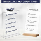 Acrylic Sign Holder 8.5 x 11, T-Shape Tabletop Display Stand, Double-Sided