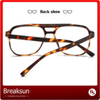 Breaksun Retro Oversized Square Glasses for Women Men Big Square Aviator Blue