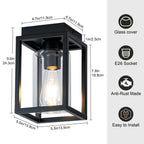 2 Pack Mayful Flush Mount Ceiling Light Fixture with Clear Glass Shade,