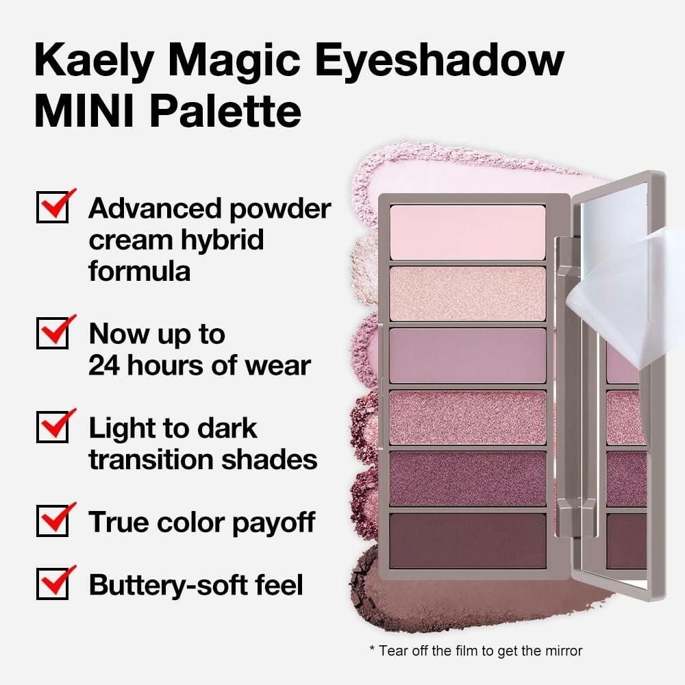evpct 6 Colors Pink Eyeshadow Palette, Nude Pink Plum Mauve Champagne Rose
