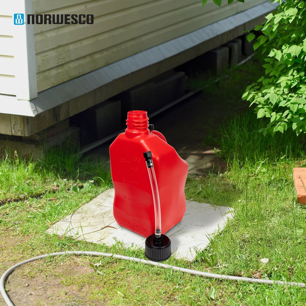Bushman 4 Pack U-Jug Storage Jug, Portable Plastic Container, 5.5 Gal, Red