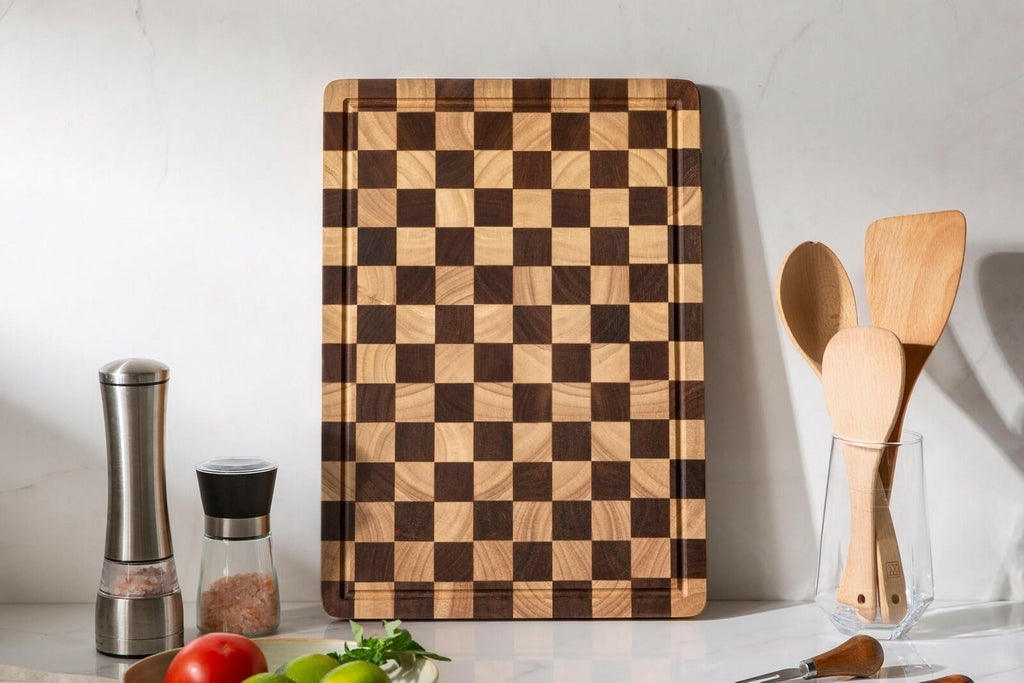 THETCHRY Cutting Boards for Kitchen, 17"X12"X0.8" Checkered Cutting Board