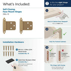 Amerock BPR3428CZ | Cabinet Hinge | 3/8 in (10 mm) Inset Self Closing Face Mount