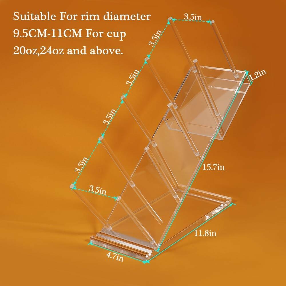 PAMISO Disposable Cups Holder, Large Acrylic Coffee Bar Organizer for 20oz,