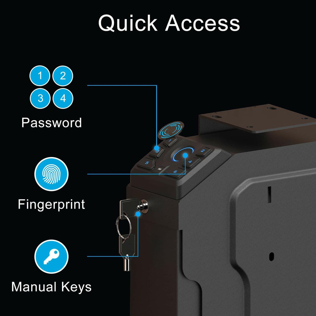 VERPROOF Biometric Gun Safe for Handgun Drop Down Pistol Safe, Smart Pistol Safe