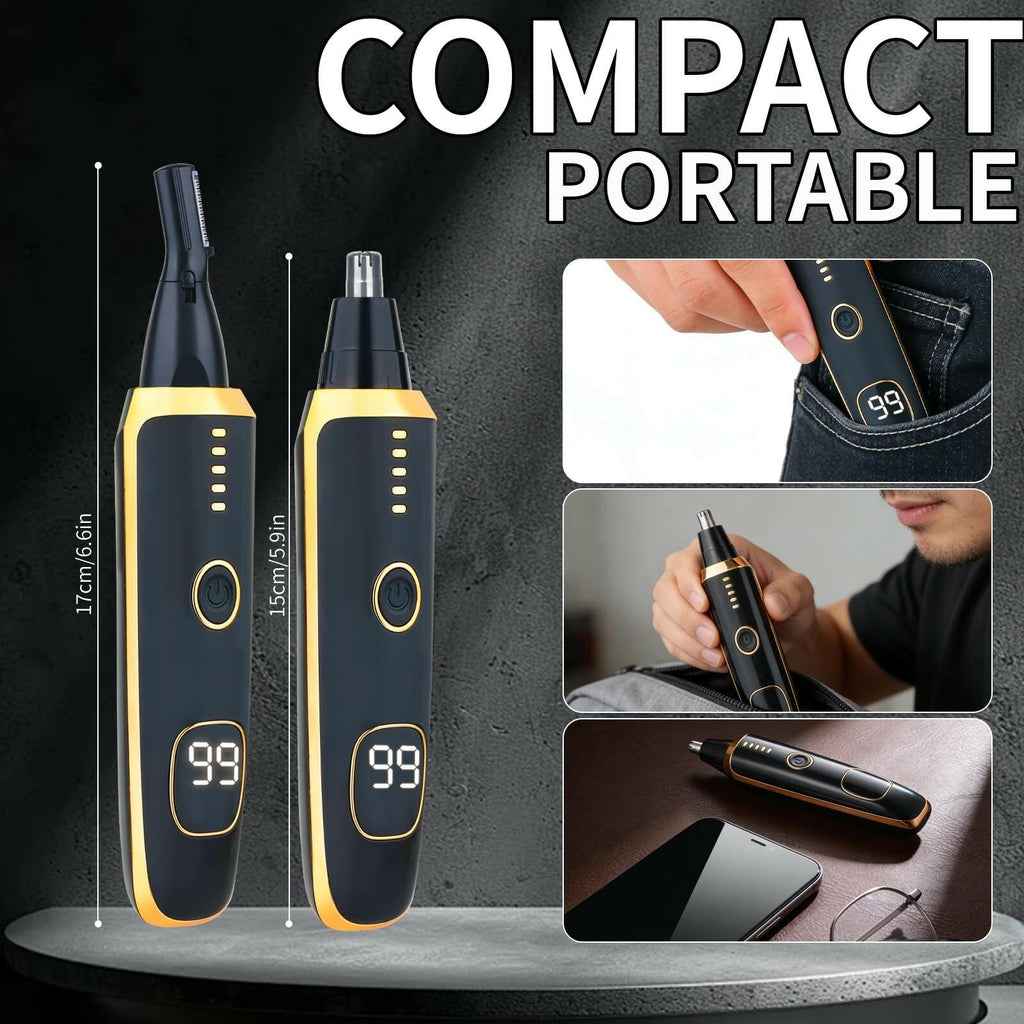 Yunmiss Nose and Ear Hair Trimmer for Men Women,2 in 1 LED Display Eyebrow Hair