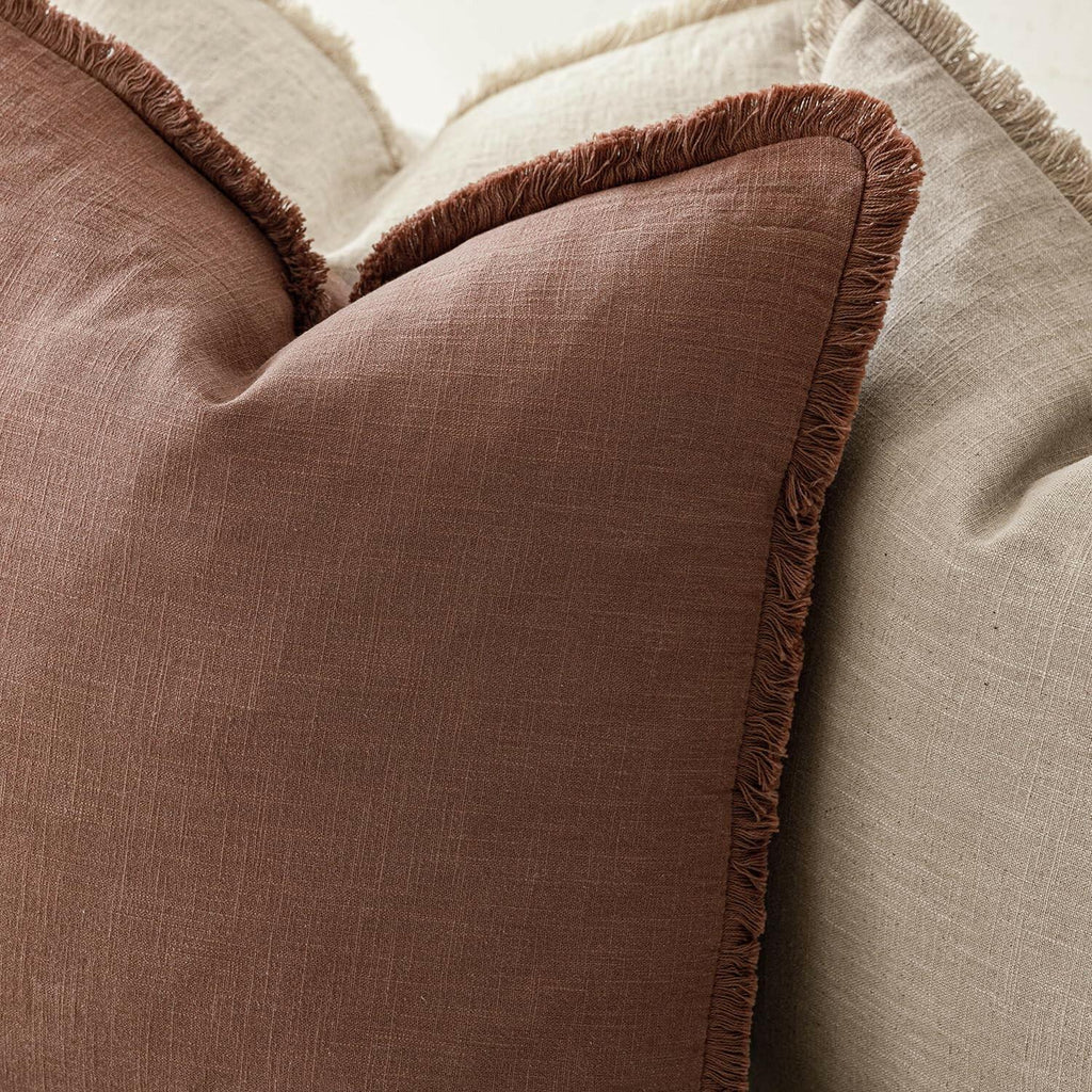 Foindtower Set of 2 Decorative Linen Fringe Throw Pillow Covers Boho Farmhouse