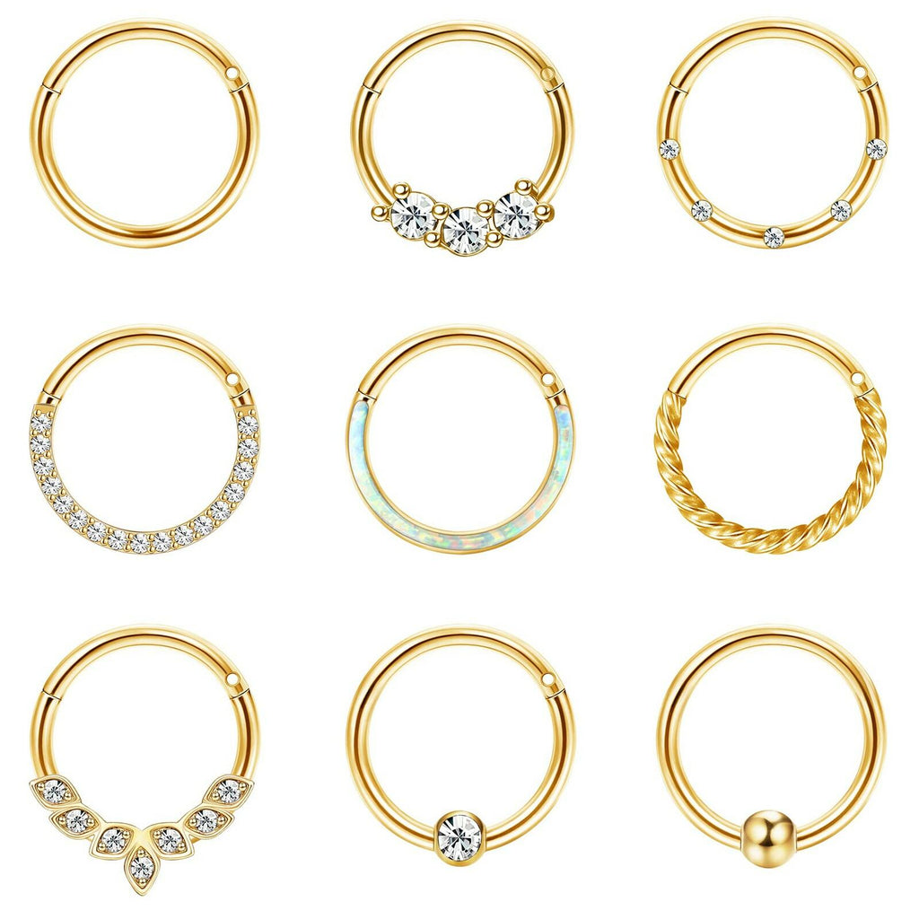 YADOCA Septum Nose Rings for Women Men - Gold Septum Rings 16G 18G Nose Ring