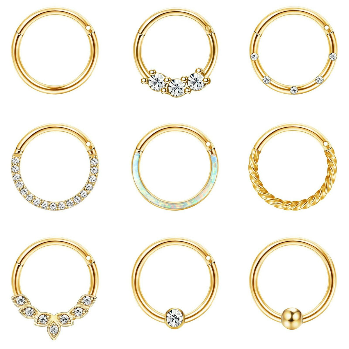 YADOCA Septum Nose Rings for Women Men - Gold Septum Rings 16G 18G Nose Ring