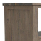 IMPLIHOME Ela End Table 20" Solid Wood Rectangle Transitional Smoky Brown