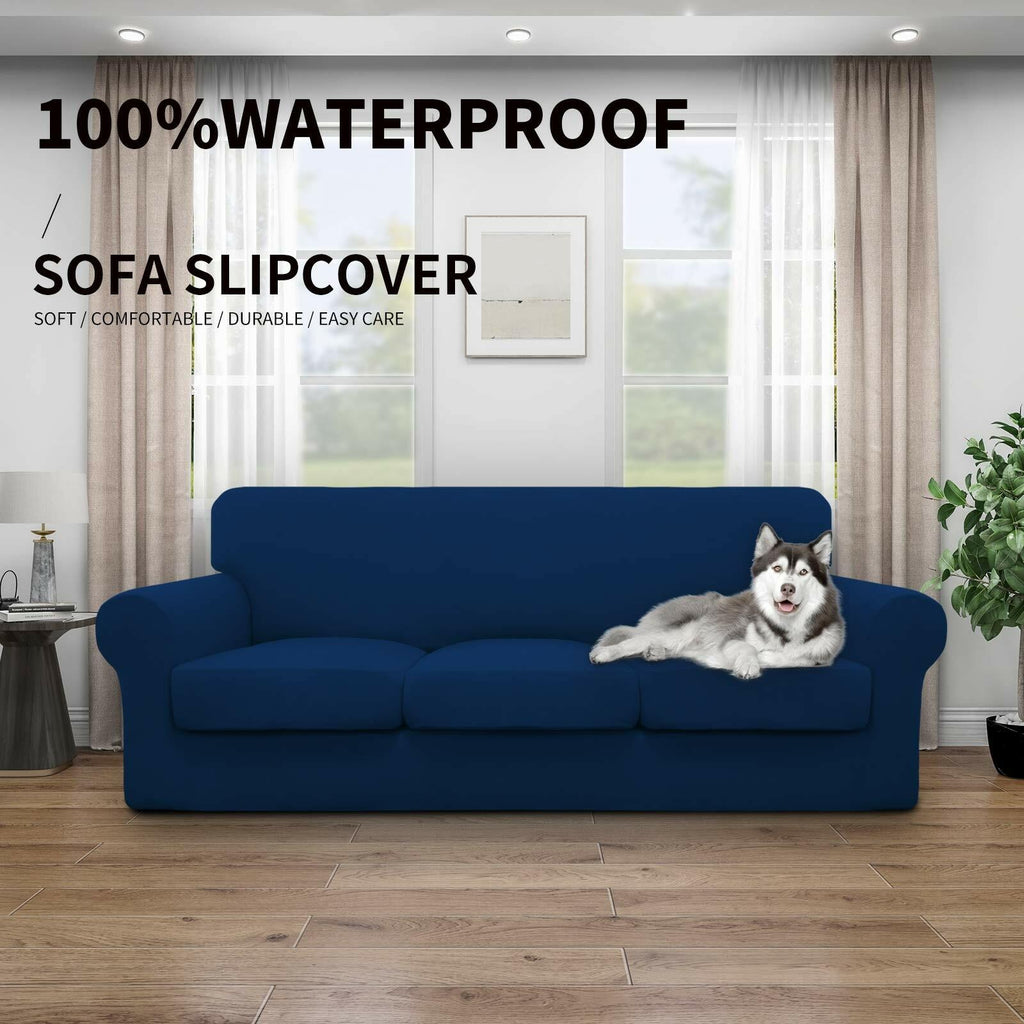 Easy-Going 100% Dual Waterproof 4 Pieces Stretch Soft Couch Cover for Dogs, Sofa