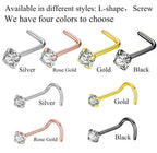 BLESSMYLOVE 316L Surgical Steel 22g/20g/18g Nose Rings Studs L-Shape Nose