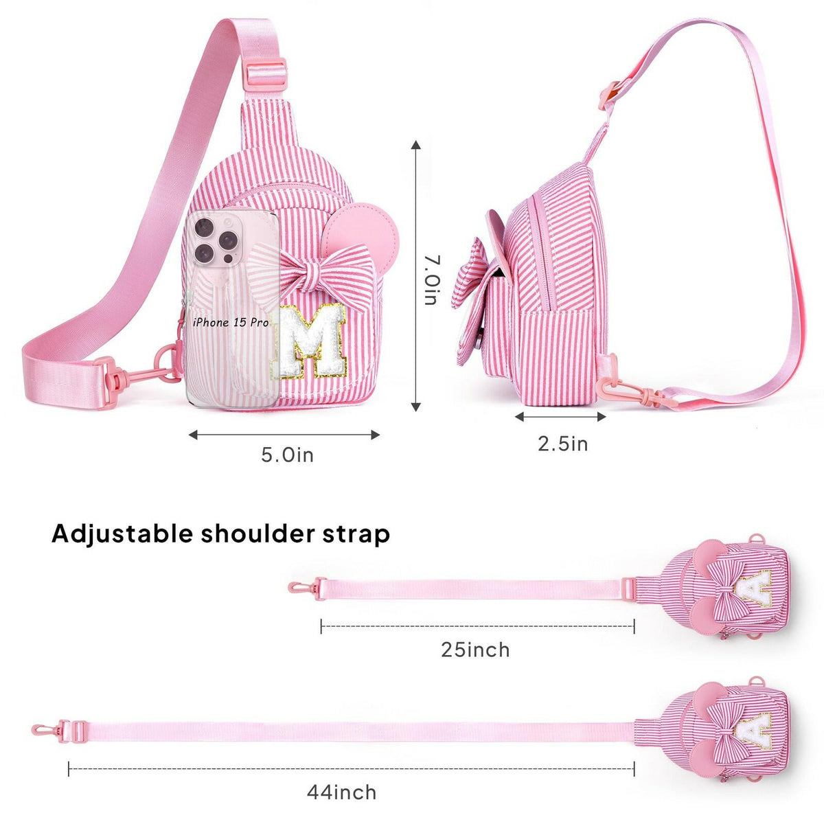 QLOVEA Little Girls Sling Bag, Small Belt Bags for Girl, Easter Gifts for Kids