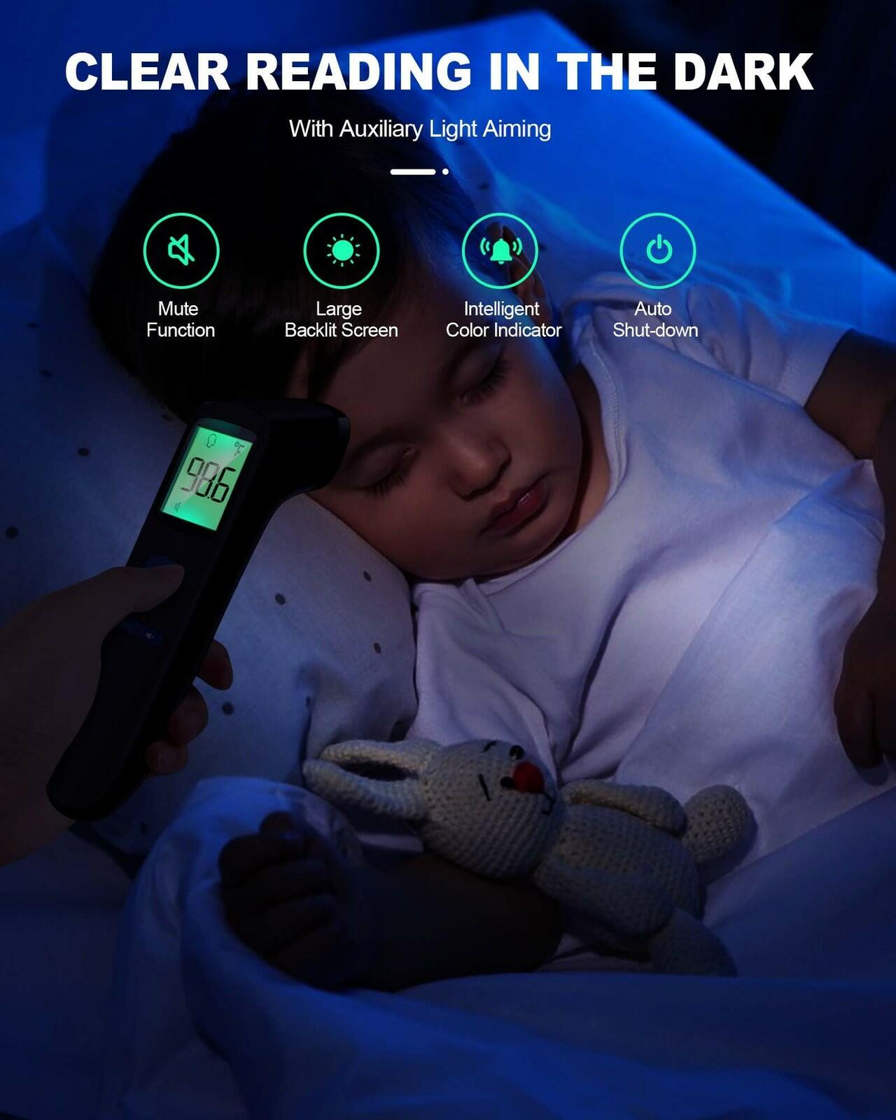 No-Touch Forehead Thermometer for Adults, Infrared Digital Baby Thermometer for