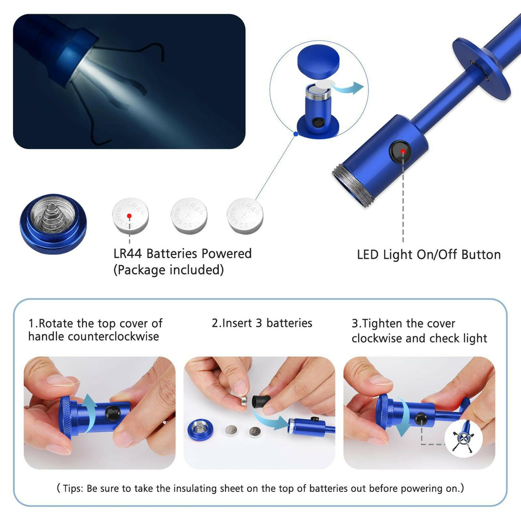 Housolution Grabber Tool Magnetic Four-claw Picker, Bendable Hose Reacher Pickup