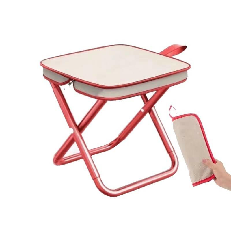 GRUKFE Portable Stool, 13 Inch Small Folding Stool for Adults, Ultralight Black
