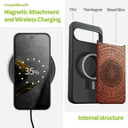 Carveit Wood Case for Pixel 10 Pro XL, (The Shield of Dragons) Rosy