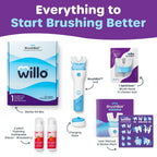 Willo BrushBot Kids Toothbrush Kit, Medium Berry Dye-Free