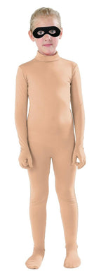 Full Bodysuit Kids Dancewear Solid Color Spandex Zentai Child Unitard (Nude,