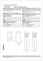 Vogue Patterns V1539 Misses' Banded, Asymmetrical-Hem Tunic and Flared-Leg