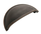 5 Pack Amerock | Cabinet Cup Pull | Oil Rubbed Bronze | 3 inch (76 mm) Center to