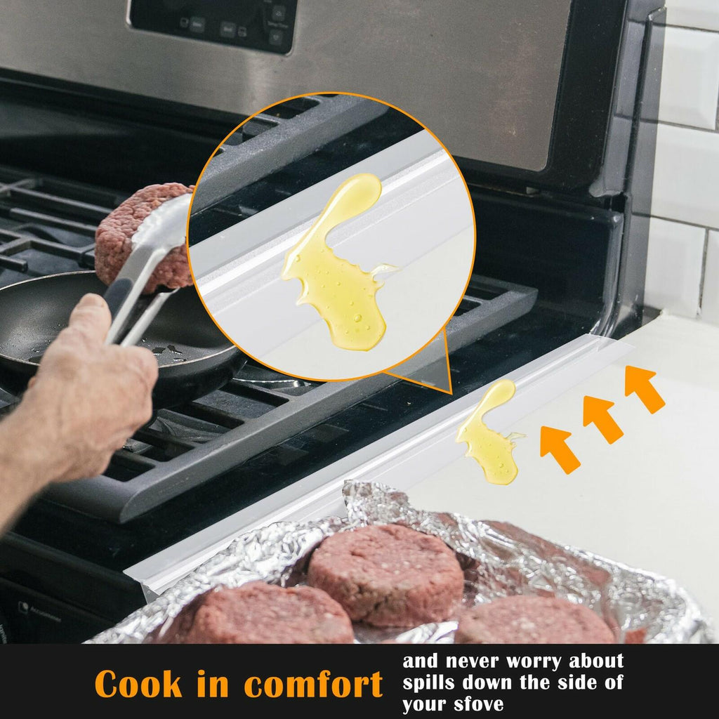 2 PACK Silicone Stove Counter Gap Cover Kitchen Counter Gap Filler Transparent