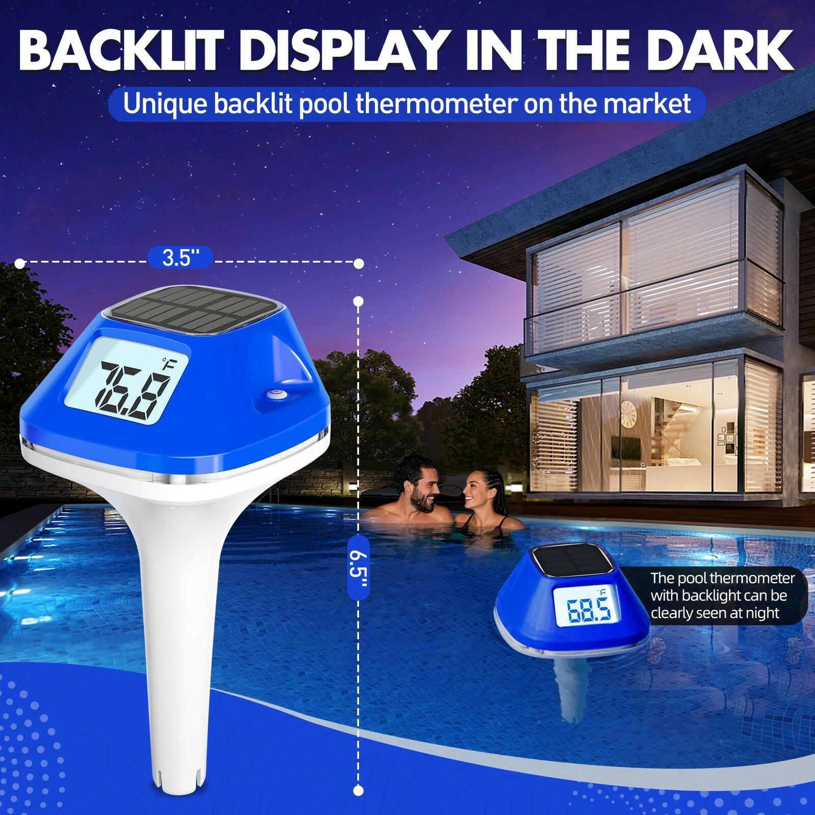 Pircaath 2026 Next-Gen Solar Pool Thermometer Floating Easy Read, Digital Pool