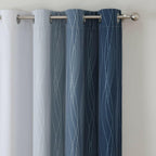 Estelar Textiler Navy Blue and Grayish White Blackout Curtains for Bedroom 72