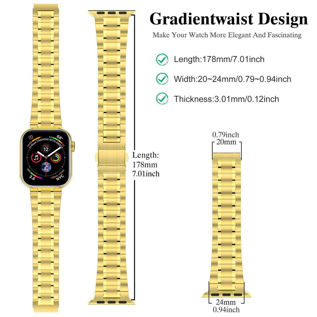MioHHR Solid Stainless Steel Band Compatible with Apple Watch 44mm(Series
