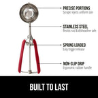GORILLA GRIP BPA-Free 304 Stainless Steel Cookie Scoop, 2 TSP Scooper #100, Soft