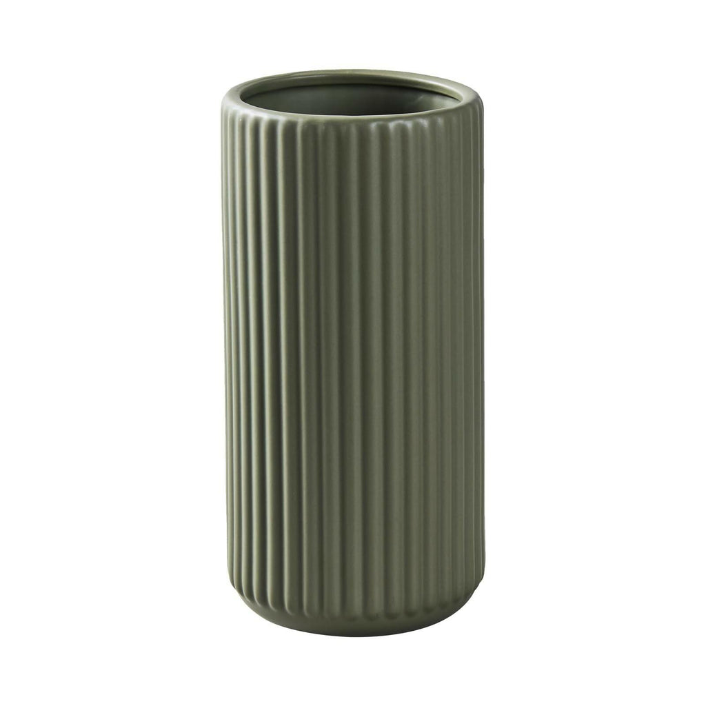 Green Ceramic Flower Vase for Pampas Grass, 8 inch Small Decorative Centerpiece