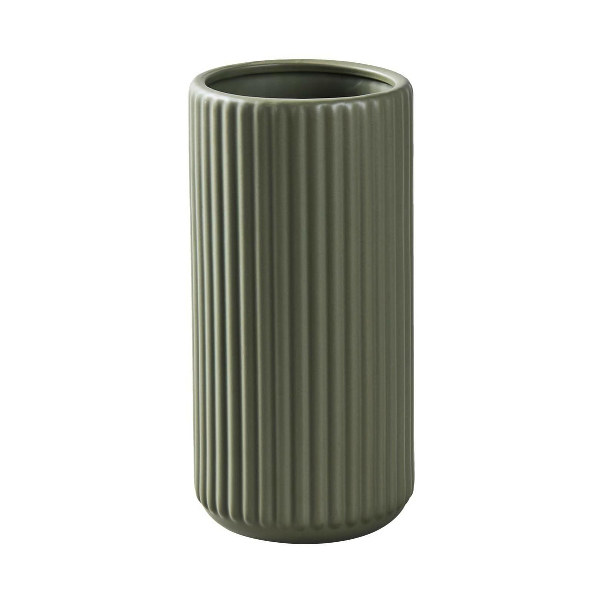 Green Ceramic Flower Vase for Pampas Grass, 8 inch Small Decorative Centerpiece
