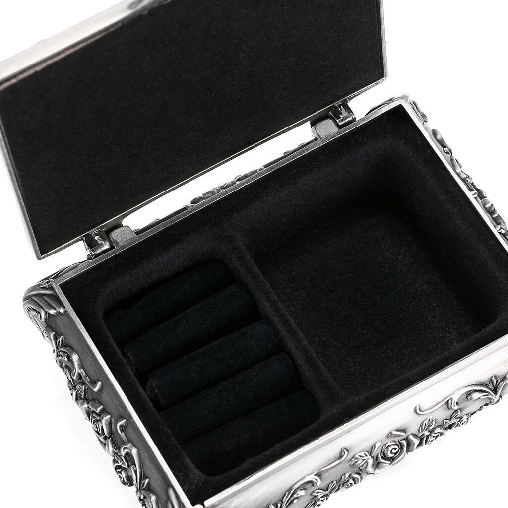 Hipiwe Vintage Metal Jewelry Box Small Trinket Jewelry Storage box For Rings