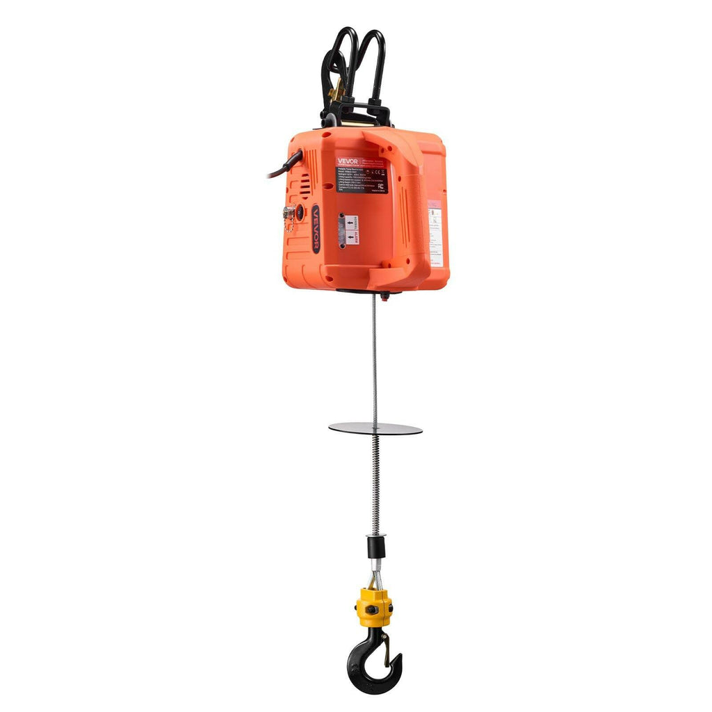 VEVOR 3-in-1 Electric Hoist Winch 1100lbs 1500W Wireless Remote