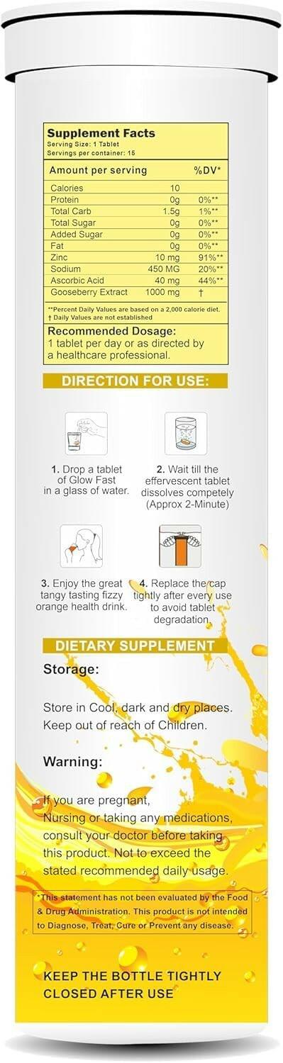 15 Tablet, Pack of 4 PURITEO Vitamin C 1000mg Effervescent Tablets - Potent