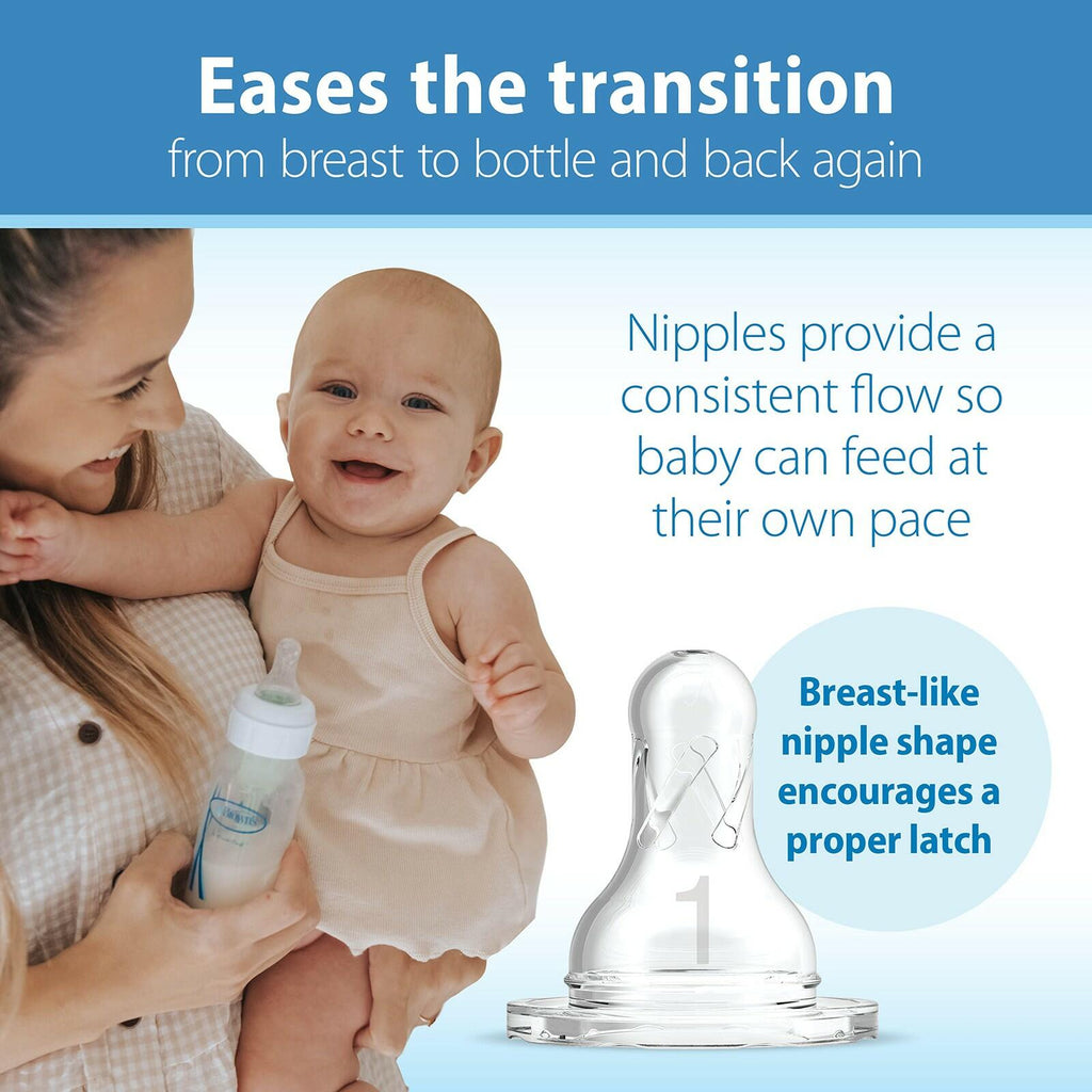 4 PACK Dr. Brown's Anti-Colic Baby Feeding Set with Slow Flow Nipples, Travel