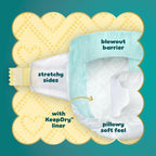 64 Count Pampers Swaddlers Diapers, Size 1 (8-14 lbs), Absorbent, Keeps Baby Dry