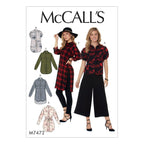 McCall's Patterns Misses' Raglan Sleeve, Button-Down Shirts and Tunics